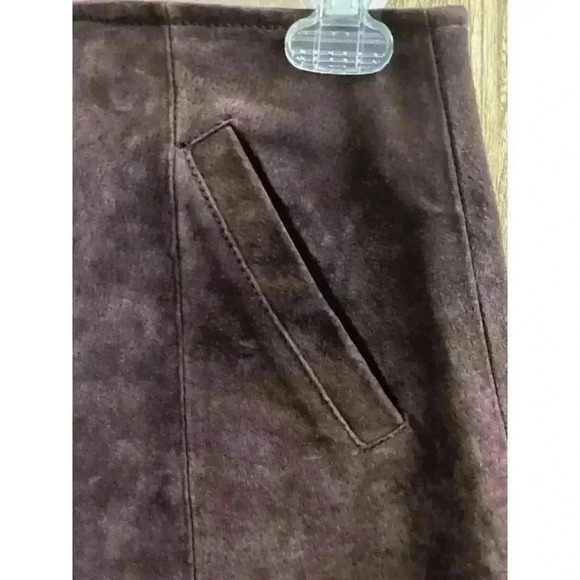 Blank NYC Mini Skirt Women's Size 28 Real Suede Leather Purple Pockets Zipper - Picture 3 of 11